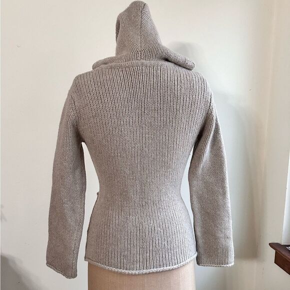 Julie Fagerholt, Heartmade Hooded Beige embellished Wool Angora Cardigan Size S - Picture 6 of 16